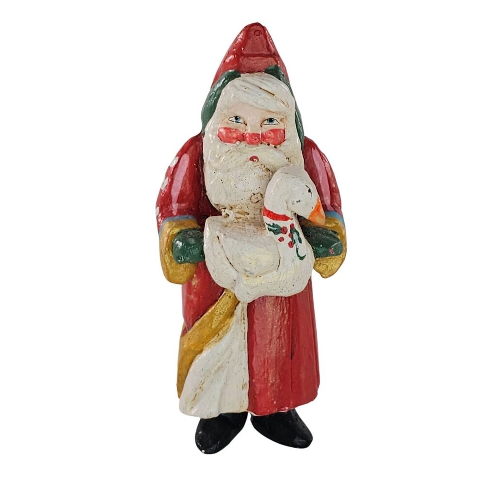 House of Hatten Enchanted Forest Santa Claus Goose Denise Calla Ornament *FLAW*